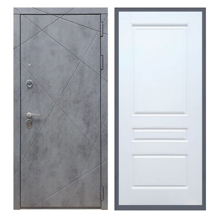 Дверь входная металлическая Армада Х13 Бетон Темный ФЛ-243 Белый Софт