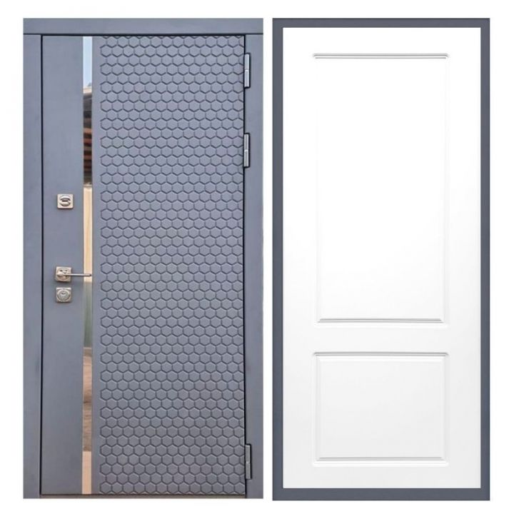Дверь входная металлическая Лекс Х24 Силк Титан ФЛ-117 Белый Софт