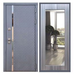 Дверь входная металлическая Армада Х24 Силк Титан Зеркало 18 Сандал Серый