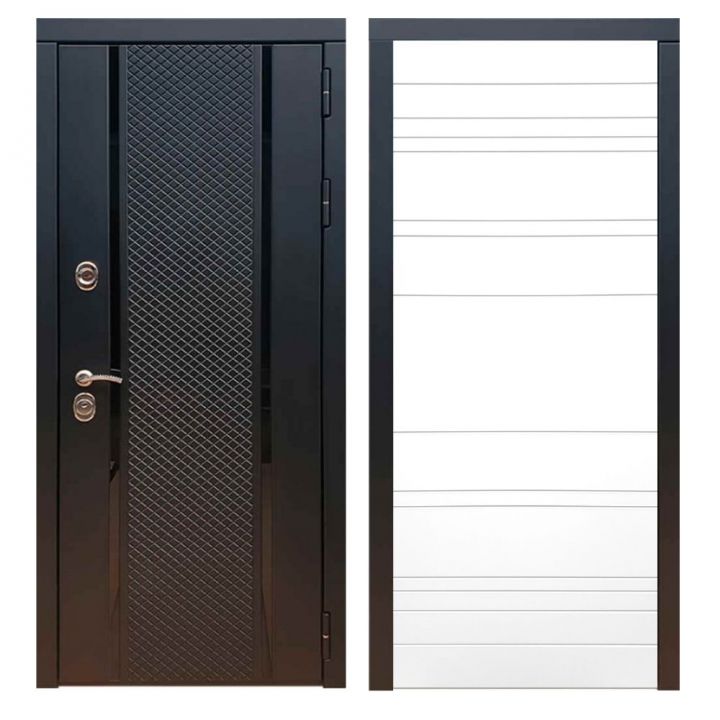 Дверь входная металлическая Армада Х25 Черный кварц ФЛ-14 Белый Софт