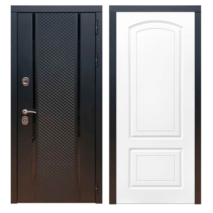 Дверь входная металлическая Армада Х25 Черный кварц ФЛ-138 Белый Софт