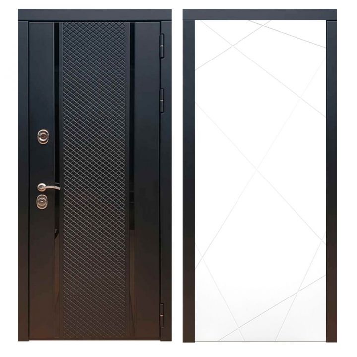 Дверь входная металлическая Армада Х25 Черный кварц ФЛ-291 Белый Софт
