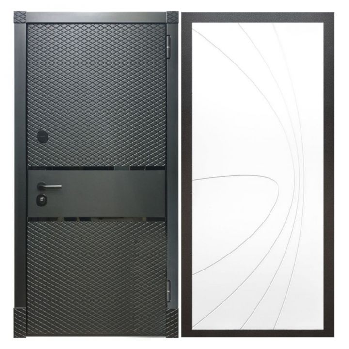 Дверь входная металлическая Армада Х15 Черный Кварц ФЛ-248 Белый Софт