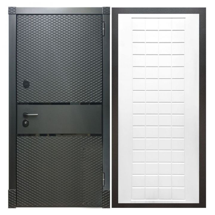 Дверь входная металлическая Армада Х15 Черный Кварц ФЛ-256 Белый Софт