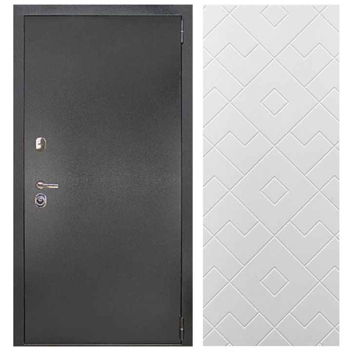 Входная Металлическая Дверь Дверной континент ДК-70 Дизайн Тиффани софт белый