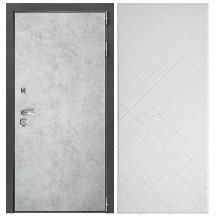 Металлическая Входная Дверь Дверной континент ДК-3/панель 743 Тиффани софт белый