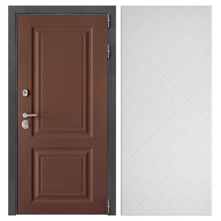 Металлическая Входная Дверь Дверной континент ДК-3/панель 729 Тиффани софт белый