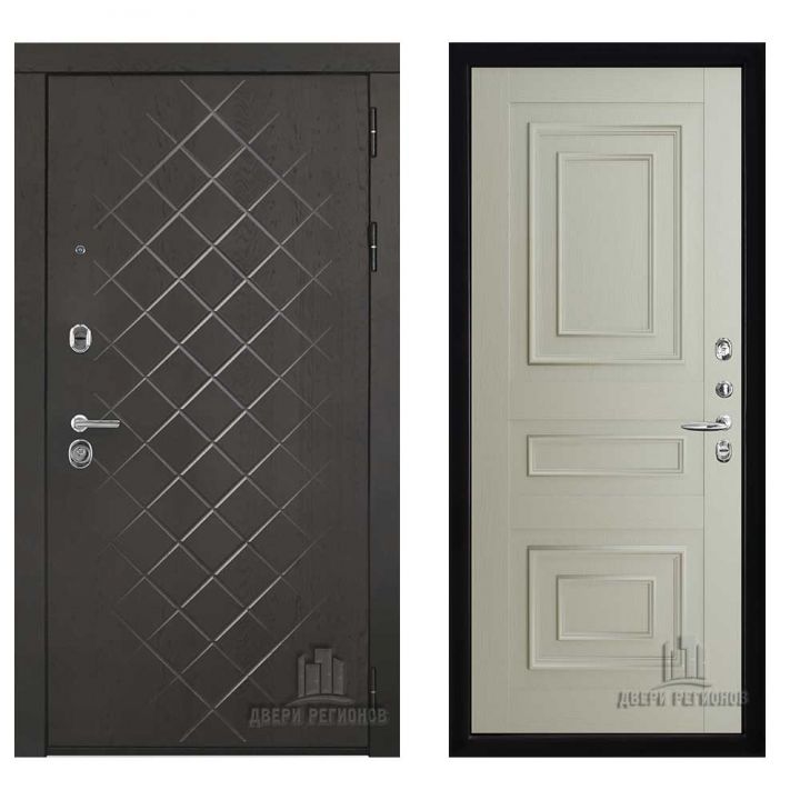 Дверь входная Двери Регионов Президент LUXE Флоренция 62001 Серена Светло-серый металлическая