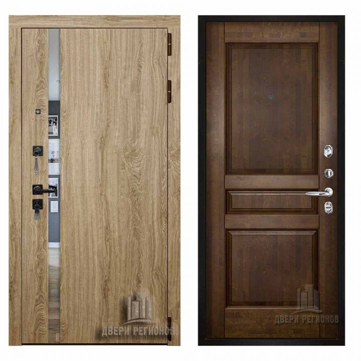 Дверь входная Двери Регионов TESLA Дуб мелфорд софт LW Гармония Античный Орех металлическая