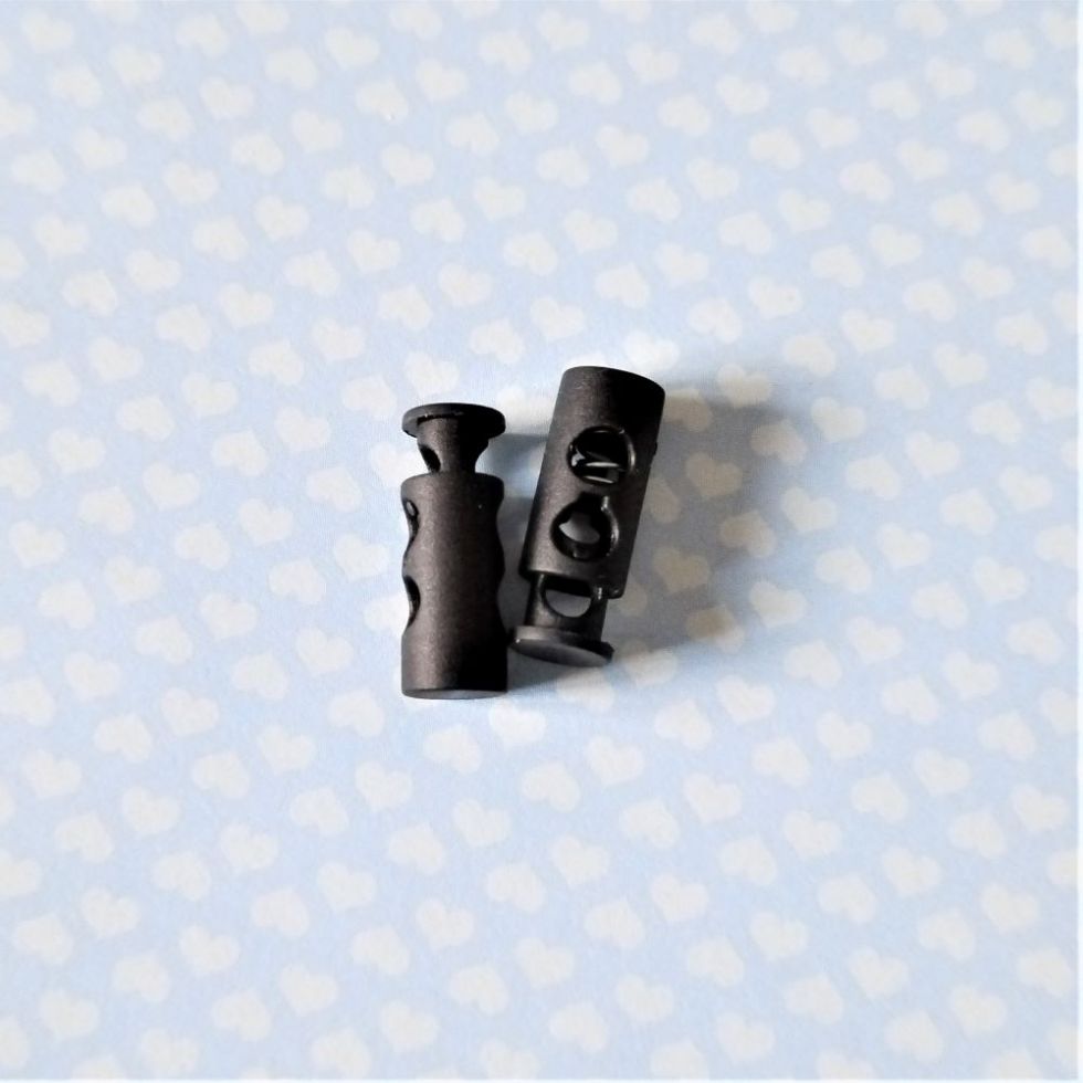 Фиксатор для регулировки длины шнура Двойной Пластиковый цвет черный (100 черн)
