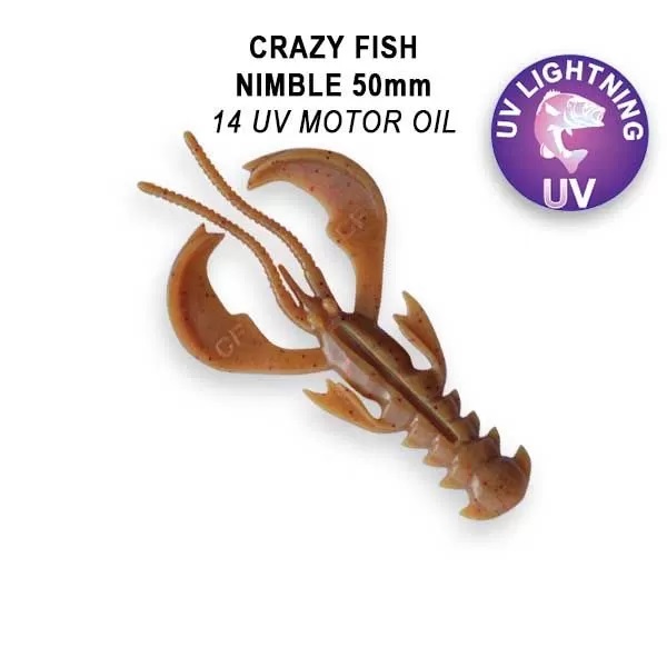 Приманка Crazy Fish Nimble, цвет 14 - Motor OIL