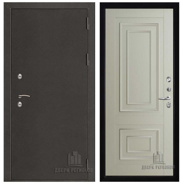 Дверь входная Двери Регионов Термо 3 Антик Темное Серебро Флоренция 62002 Серена Светло-серый