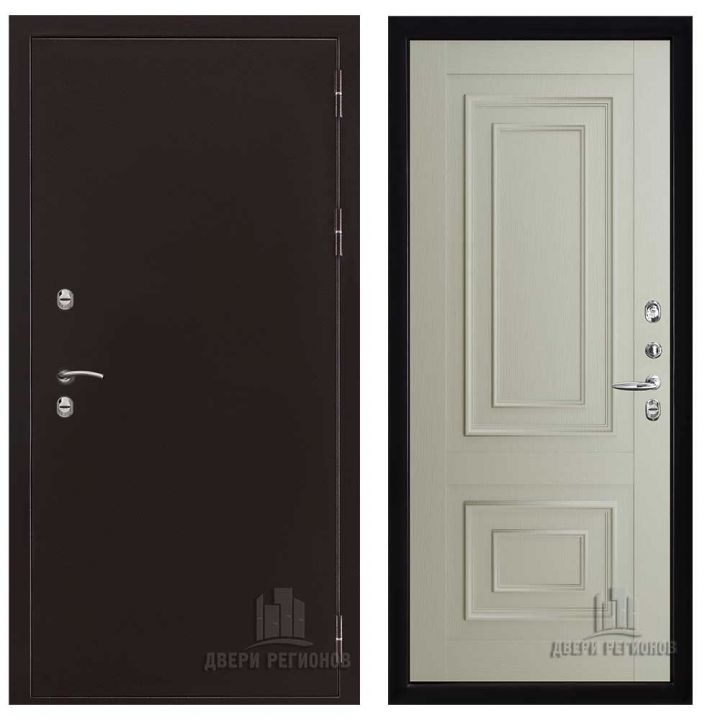 Дверь входная Двери Регионов Термо 3 Медный Антик Флоренция 62002 Серена Светло-серый