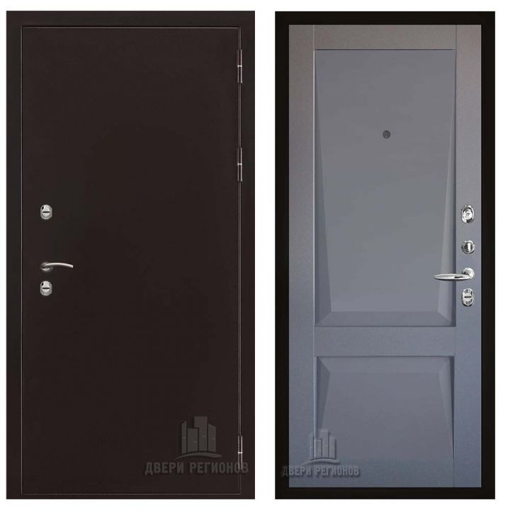Дверь входная Двери Регионов Термо 3 Медный Антик Перфекто Бархат Серый металлическая