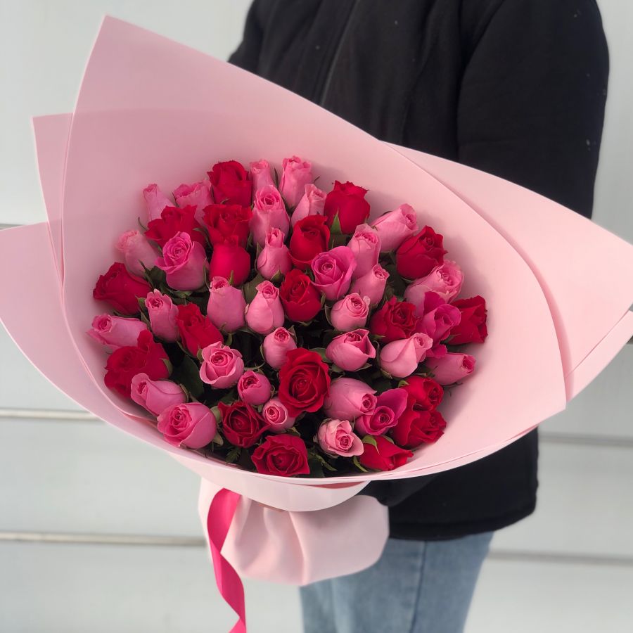 Розы 40 см розовые (Кения)