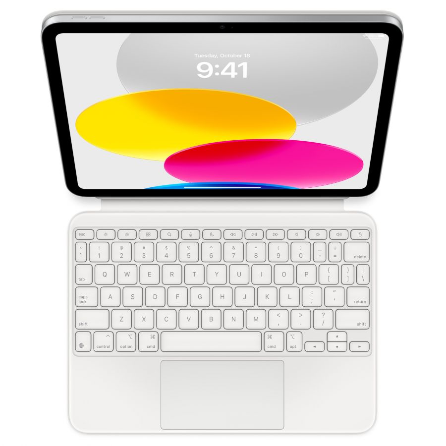Клавиатура Apple Magic Keyboard Folio для iPad 10.9 (2022) (10th generation) русская (нейлон с подставкой) (белый) (MQDP3)
