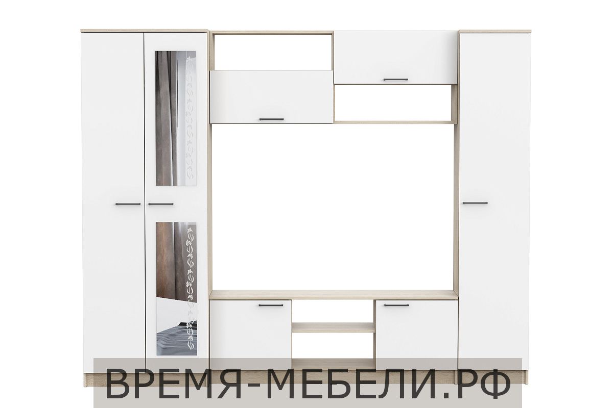 Мебель для гостиной "МГС 3" Дуб Сонома / Белый