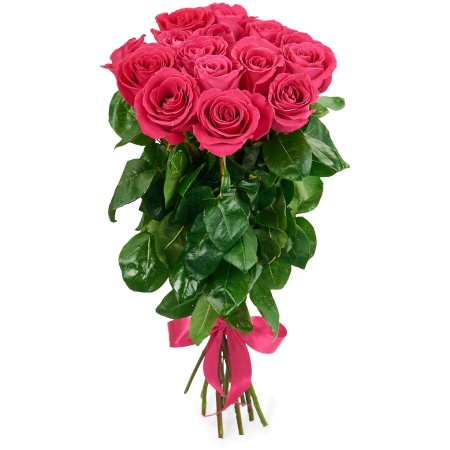 15 розовых роз 70 см