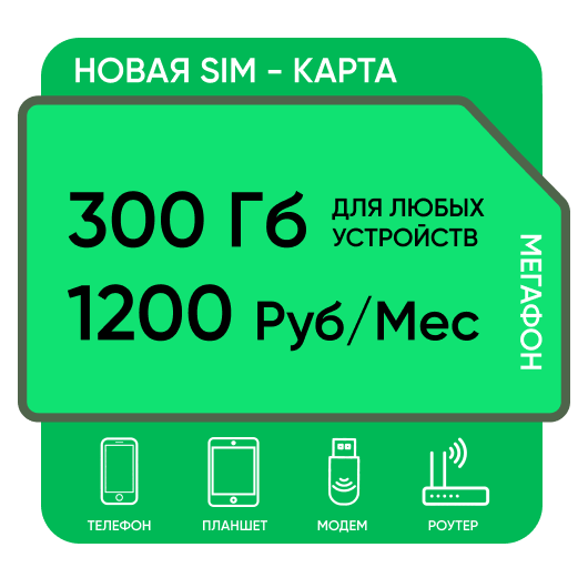 SIM-карта Мегафон 300 Гб