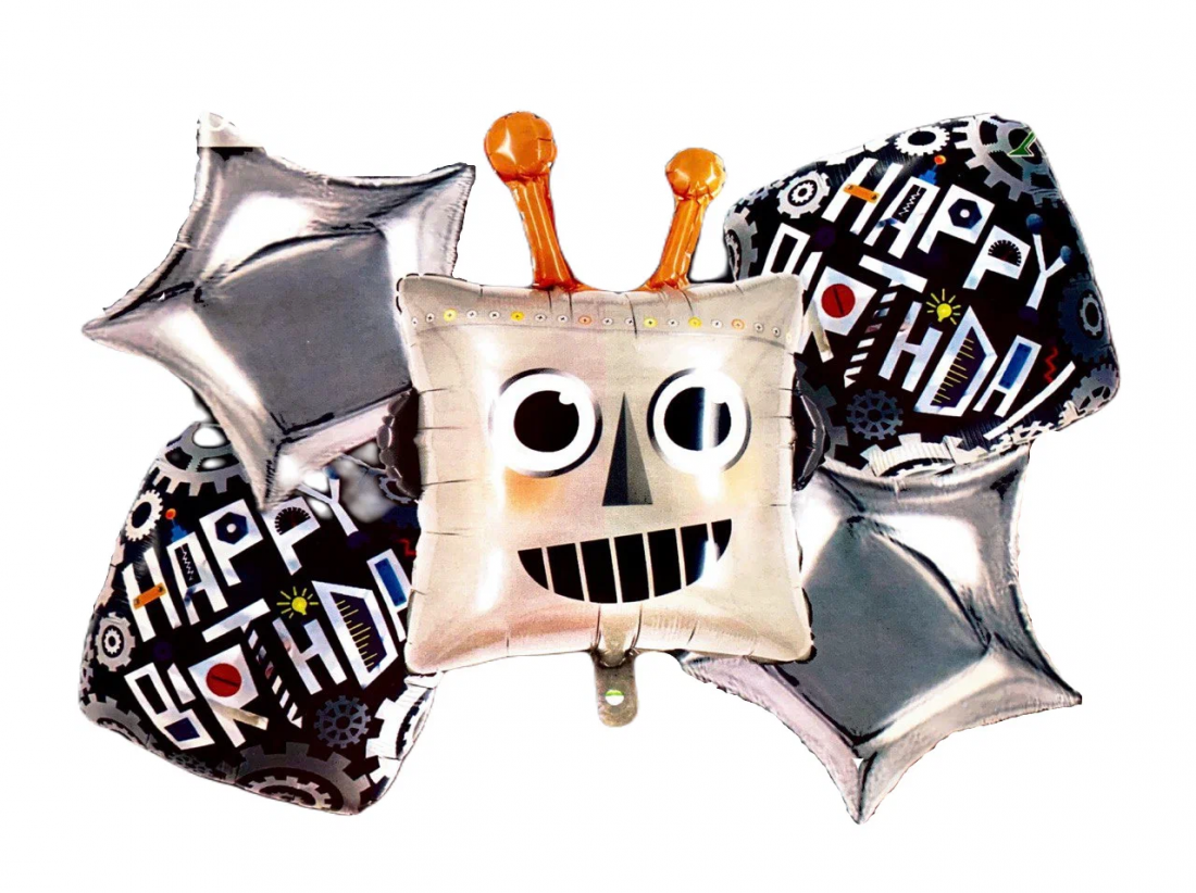 Роботы набор фольгированных шаров с гелием
