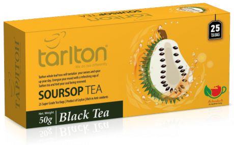 Чай черный цейлонский Tarlton Soursop, вкус саусеп (гуанабана), 25 пак., Шри-Ланка