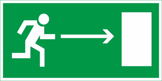 E03 "Направление к эвакуационному выходу направо"