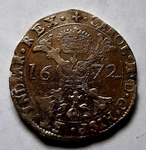 1 талер - Патагон 1672 Фландрия Война Испания AUNC