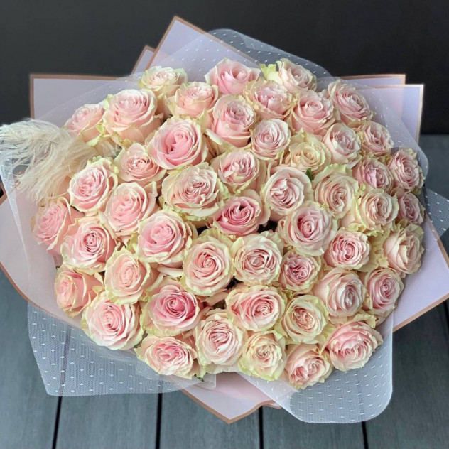 Розы розовые 51 шт 80 см