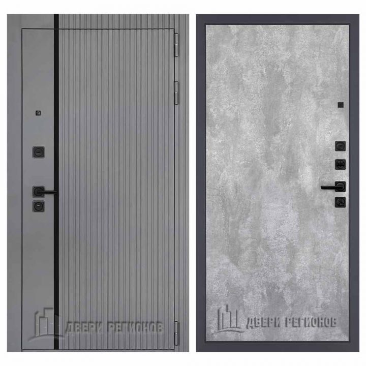 Дверь входная Двери Регионов Президент Лайн Силк Титан Меламин Светлый цемент
