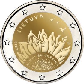 Литва с Украиной 2 евро Литва 2023