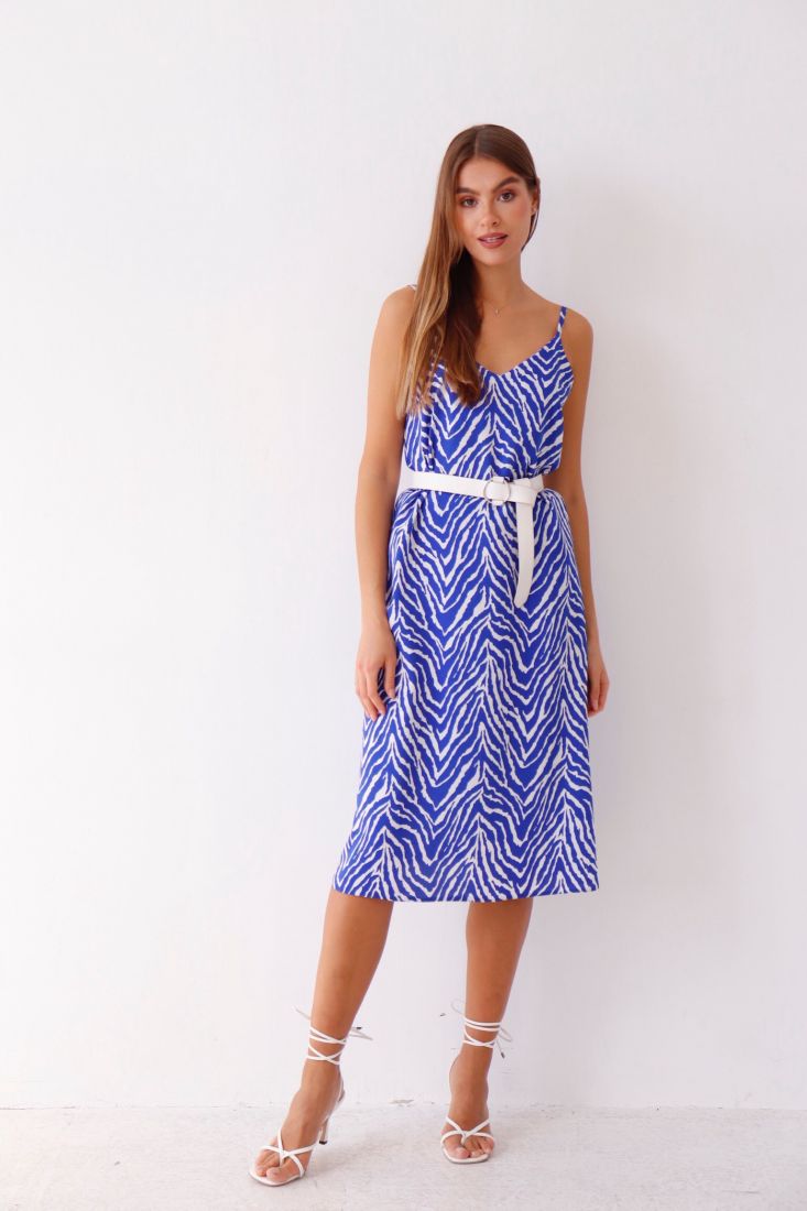 9339 Платье-комбинация сине-белое