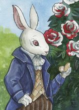Почтовая открытка Белый кролик