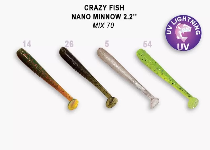 Приманка Crazy Fish Nano minnow 2.2, цвет 70 - MIX