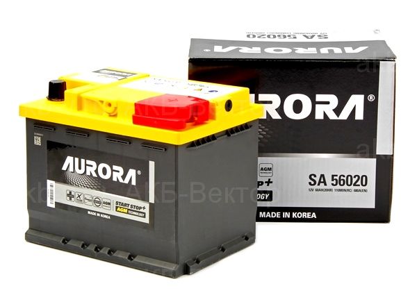 АКБ Aurora AGM 60Ач 680А(EN)  L2 (SA 56020) под заказ