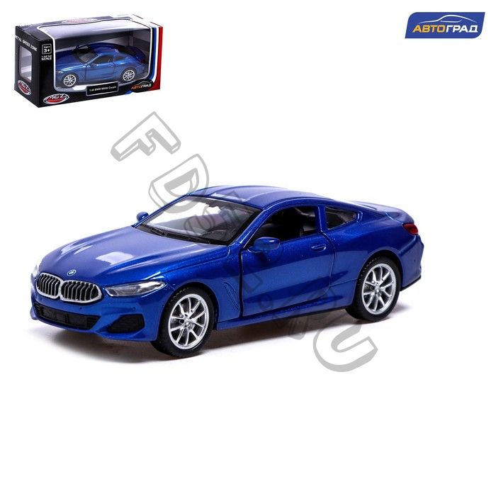 Машина металлическая BMW M850i, 1:44, инерция, открываются двери, цвет синий