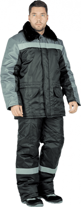 Куртка РЕГИОН утеплённая, черный-серый (Кур 314)