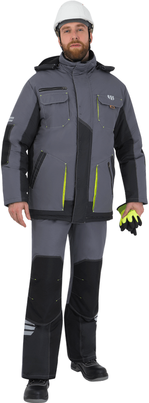 Куртка ЭДВАНС утеплённая, серый-т.серый (Кур 662)