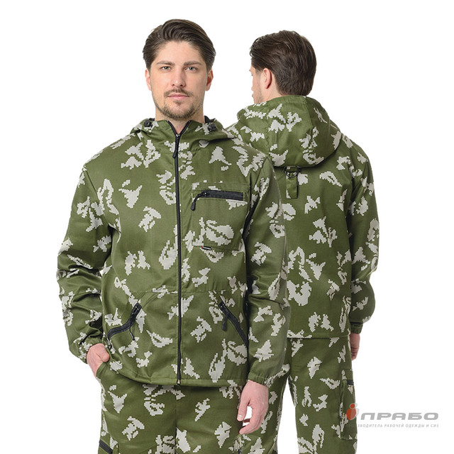 Костюм мужской "Турист" КМФ серая берёза (куртка и брюки)(Ох005)