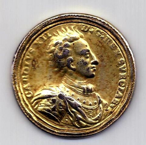 медаль 1706 Швеция Карл XII Победы над Россией RARE