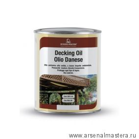 Новинка! Масло датское Borma Decking Oil 1 л для террас Темный орех 4971IL-DS632