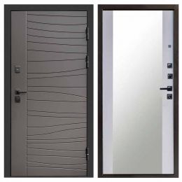 Входная дверь Termo-door Сицилия BLACK Зеркало белый софт Металлическая