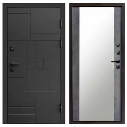 Входная дверь Termo-door Квадро BLACK Зеркало бетон темный Металлическая