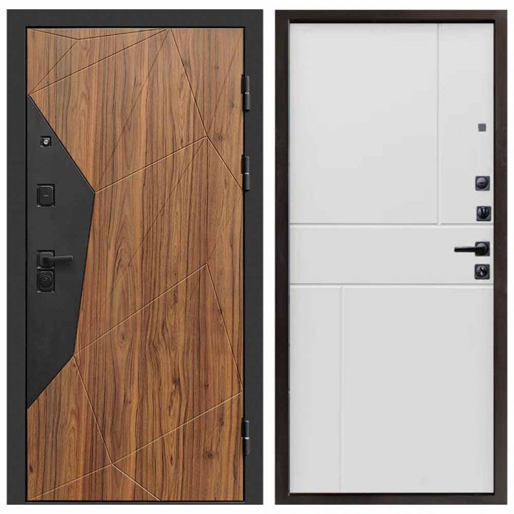 Входная дверь Termo-door Авангард BLACK Горизонт белый Металлическая