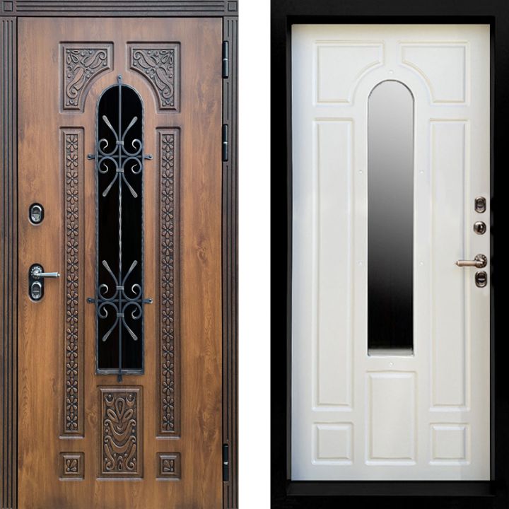 Дверь входная Termo-door Лацио 3К Винорит Орех / Бежевый матовый металлическая