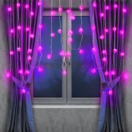 Электрогирлянда Vegas Нить Шары ротанговые 20 розовых LED ламп, соединяемая, 2,5м 55177