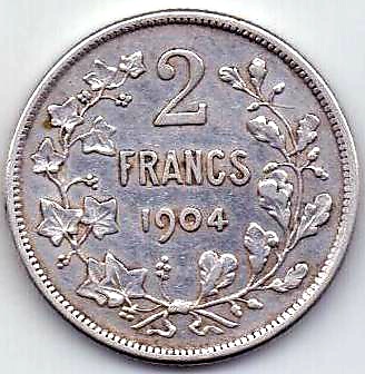 2  франка 1904 Бельгия