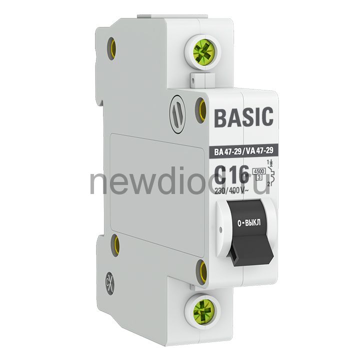 Автоматический выключатель модульный 1п C 16А 4.5кА ВА 47-29 Basic EKF mcb4729-1-16C