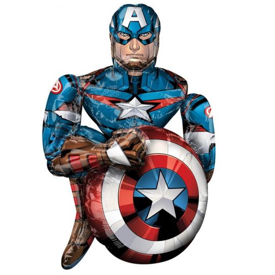 Капитан Америка ходячий фигурный шар с гелием