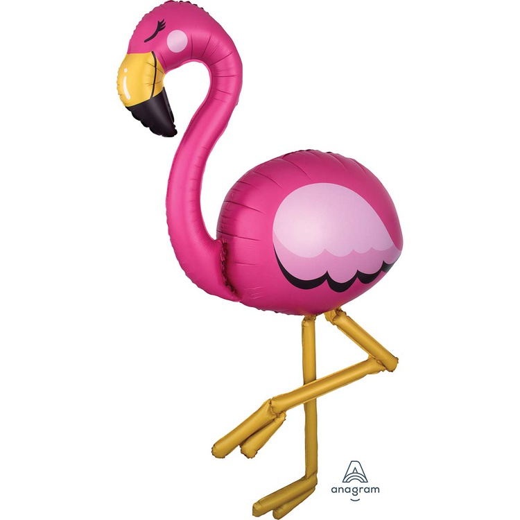 Фламинго ходячий фольгированный шар с гелием