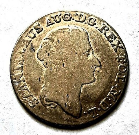 1 злотый 4 грошена 30 грошей 1793 Литва Польша Редкий год AUNC - XF